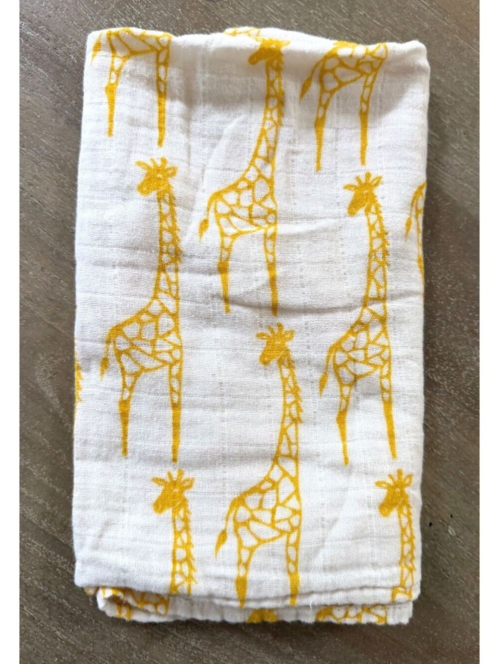 Milkbarn Organic Cotton Burp Cloth Yellow Giraffe Print 20x20 Baby Muslin Cloth